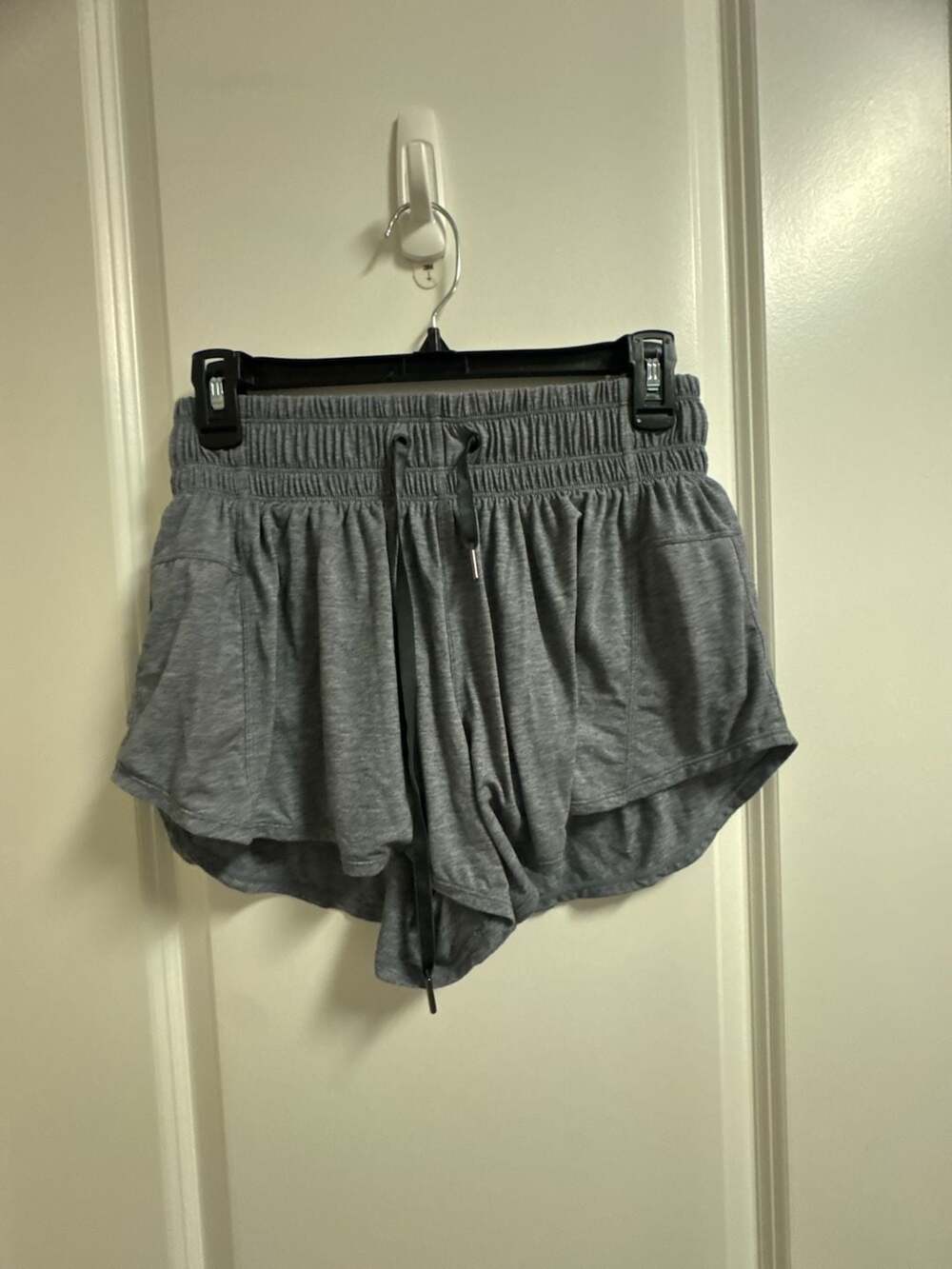 stori Women's Athletic 2-in-1 Running Shorts with Built-in Liner, Gray, Size 6